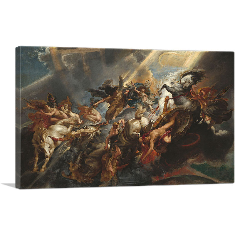 «The Fall of Phaeton 1608» par Peter Paul Rubens, reproduction d'art sur toile tendue, H 12 po x l 18 po x P 0,75 po