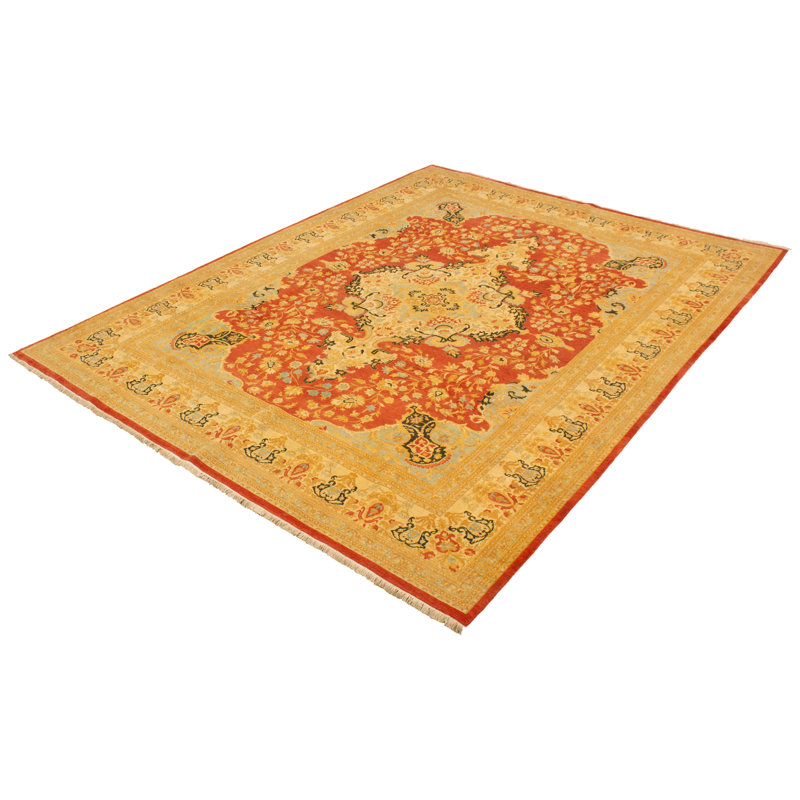 Tapis unique en laine noué à la main 9 pi 1 po x 12 pi nouvel âge Cuivre foncé Yaak