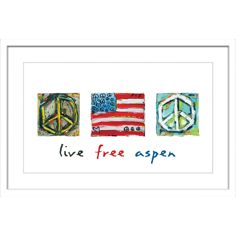 Live Free Aspen 1 Piece Single Picture Frame Painting, 61 cm H x 91 cm W
