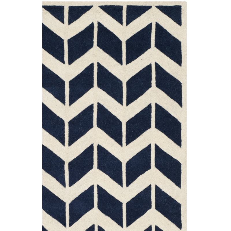 Deedie Hand Tufted Wool Geometric Rug, Rectangle 2' x 3'