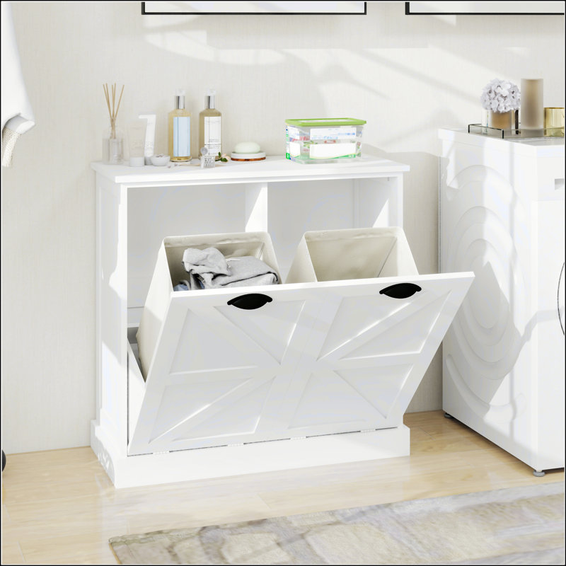 Armoire de trieur de linge inclinable à deux compartiments