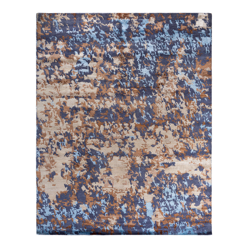 Tapis unique noué à la main moderne beige 8 pi 2 po x 10 pi 2 po Modern
