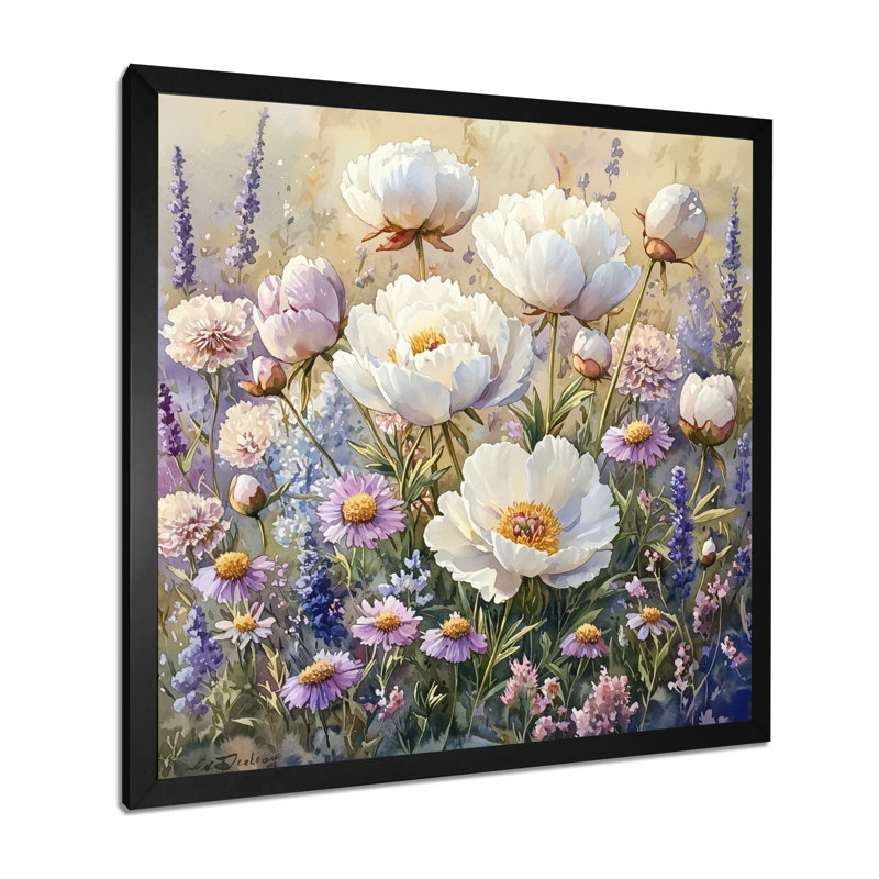 Kowal - Floral Wall Art, Single Picture Framed Print, Black, 16" H x 16" W