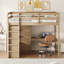 Lit mezzanine en bois avec garde-robe intégré-839359755