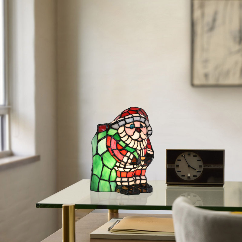 Santa Claus Tiffany Style Stained Glass Night Lamp
