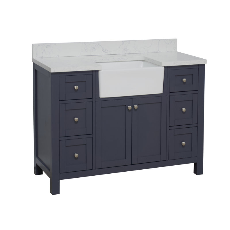 Meuble-lavabo simple l 48 po Yorkshire, Gris marine