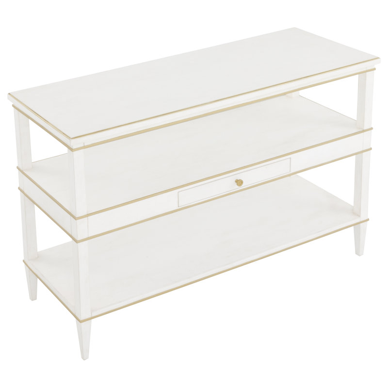 Camille Console Table, Linen/Antique Gold
