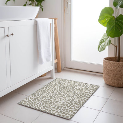 Tapis taupe Kishonna AMF43 lavable à la machine de qualité supérieure