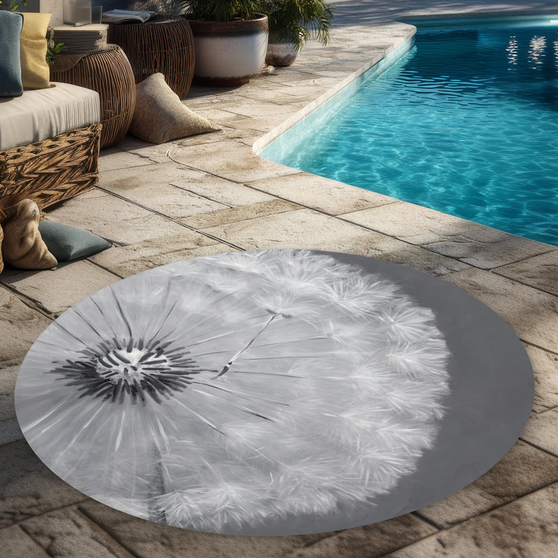 Puff Ball Rug Begin Edition International Inc. Dandelion Puff Ball Rug | Botanical ...
