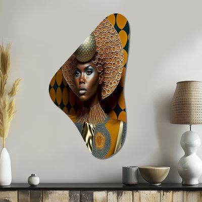 «Exquiste African Woman Design VI», art mural asymétrique en forme de Boomerang afro-américain