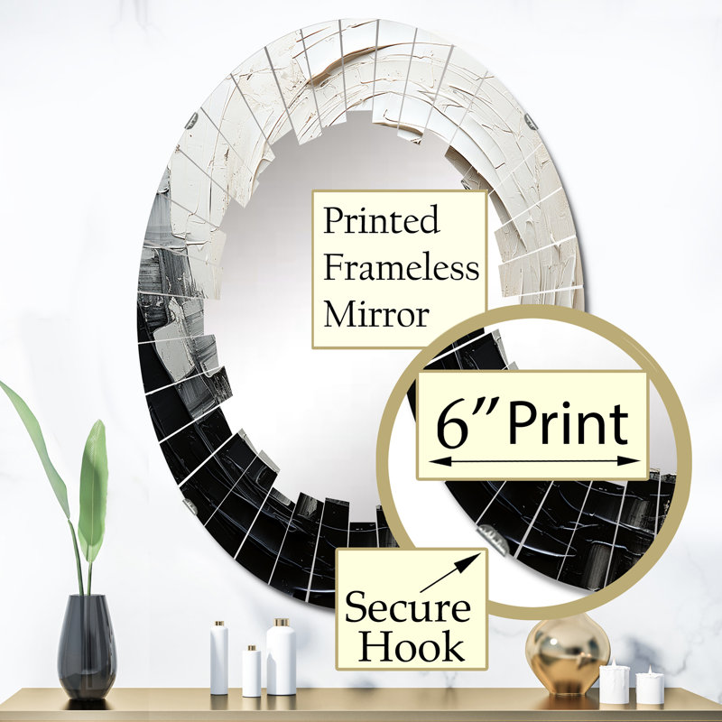 Cerridale - Miroir mural moderne ovale, 36 po x 24 po