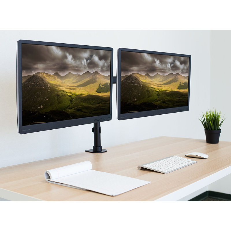 Height Adjustable Universal 2 Screen Desk Mount