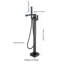 Robinet de baignoire autoportant noir mat - Robinet de salle de bain en laiton à fixation au sol avec poignée, poignée simple | Idée de cadeau