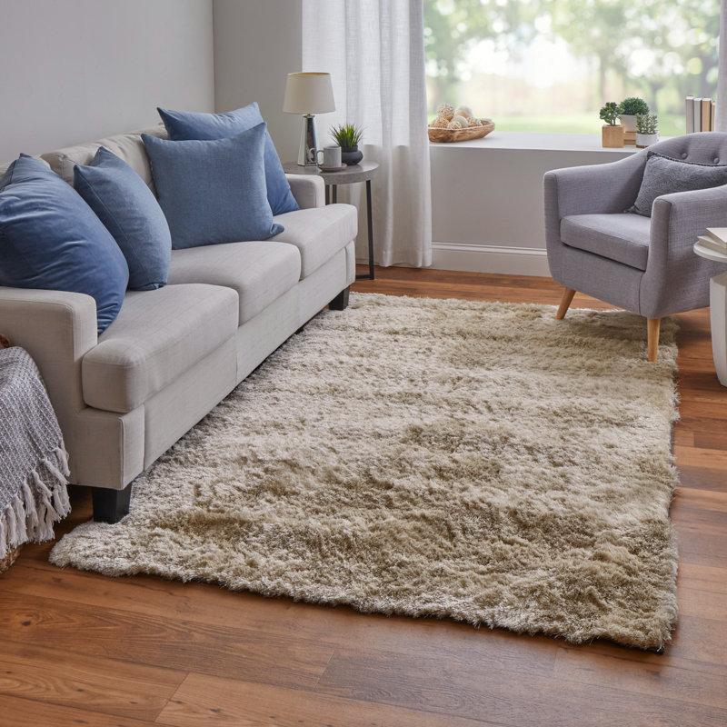 Tapis noir touffeté à la main Cienna, Rectangle 3 pi 6 po x 5 pi 6 po, Cream