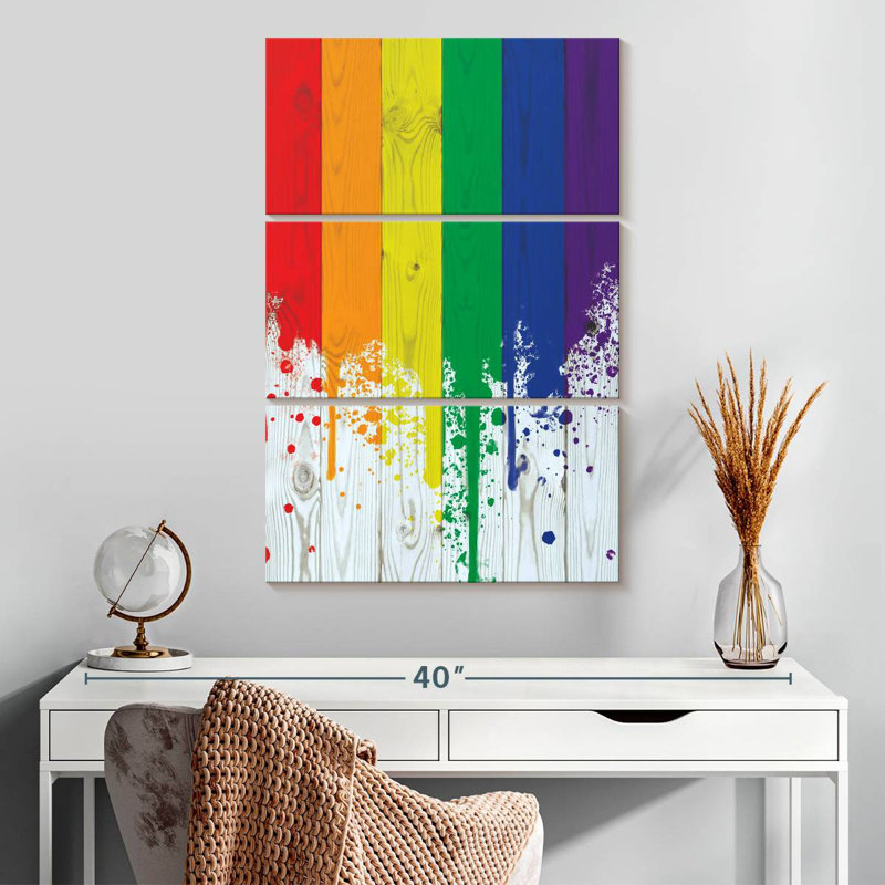 Khepri Rainbow Paint Spill, 32" H x 20" W