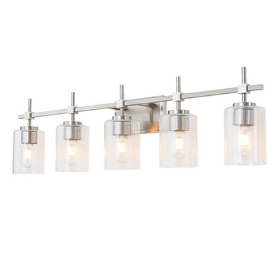 Aviara Lights Dimmable Bathroom Vanity Light Modern Wall Sconce With Ribbed Galss Shade