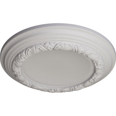 Endurathane Carlsbad Celing Medallion, 12 1/2"OD x 1 1/2"P (Fits Canopies up to 7 7/8"), Hand-Painted Ultra Pure White Finish