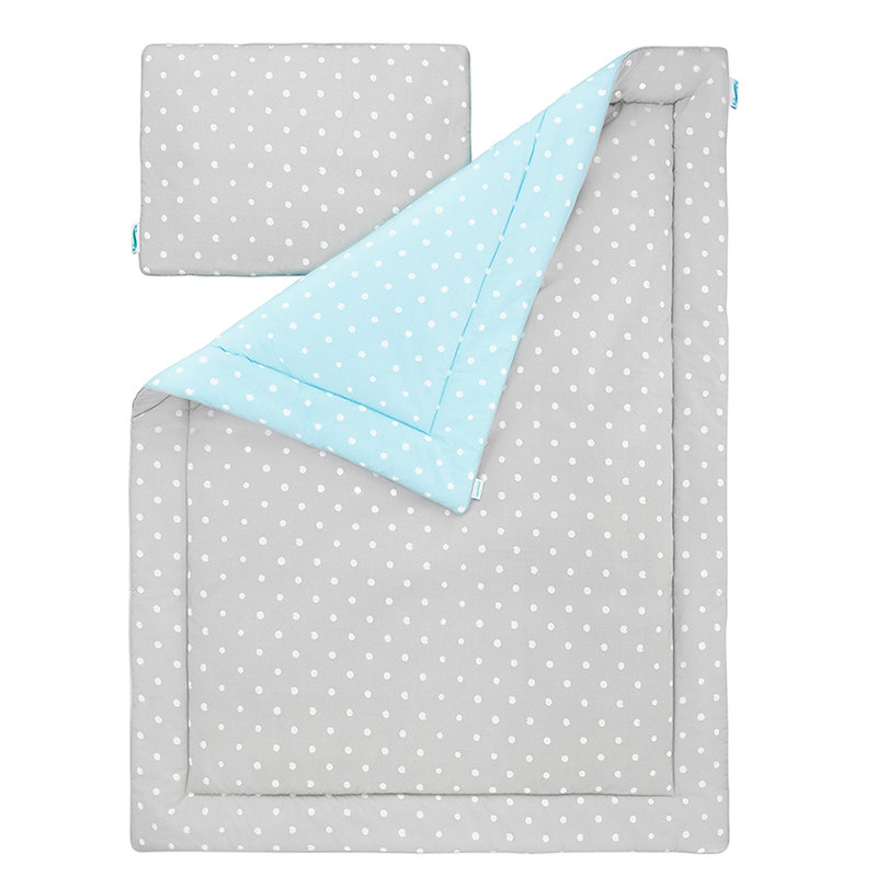 Winston 2 - Piece Cot Bedding Set, Mint/Grey