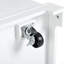 Îlot de cuisine cannelé K&K avec armoire de rangement pour poubelle, prise de courant, support de rangement interne, îlots de cuisine roulants sur 5 roues avec 3 tiroirs, 3 supports latéraux ouverts pour poubelle de 10 gallons-1443141866