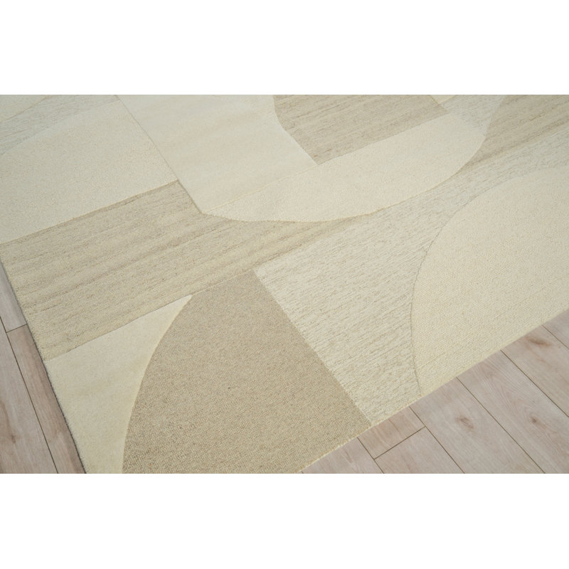 Armandi Hand Tufted New Zealand Wool Beige/Ivory Area Rug, 8'X10'