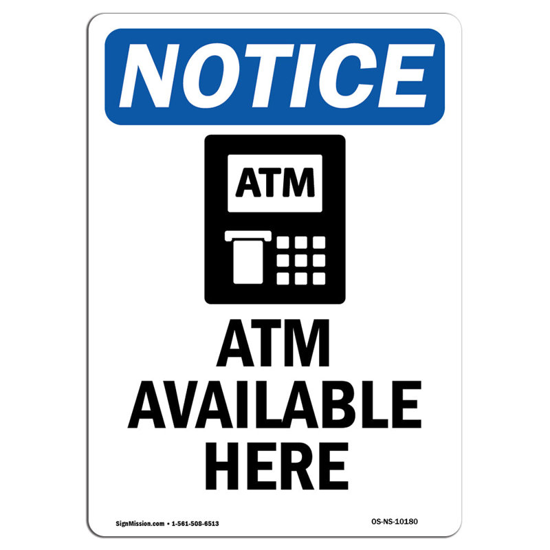 Osha avis - Atm disponible ici signe avec symbole