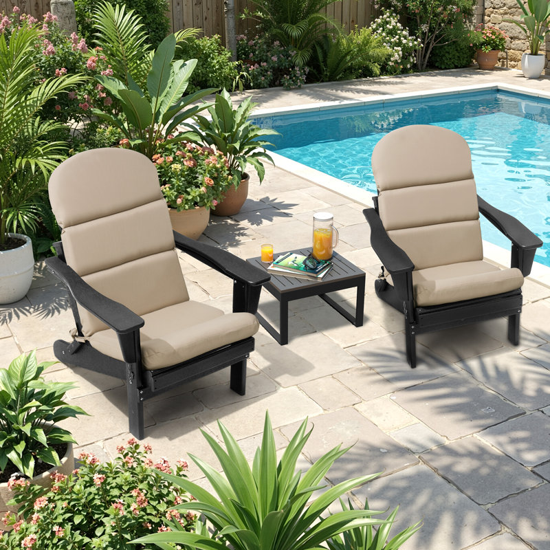 Coussin de siège / dossier Adirondack de 2,36 po Ebern Designs, Beige, 2, polyester