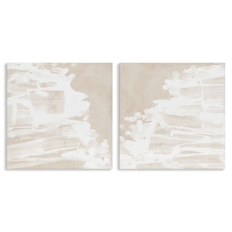 Ensemble abstrait d'art abstrait sur toile 2 pièces, H 17 po x l 17 po
