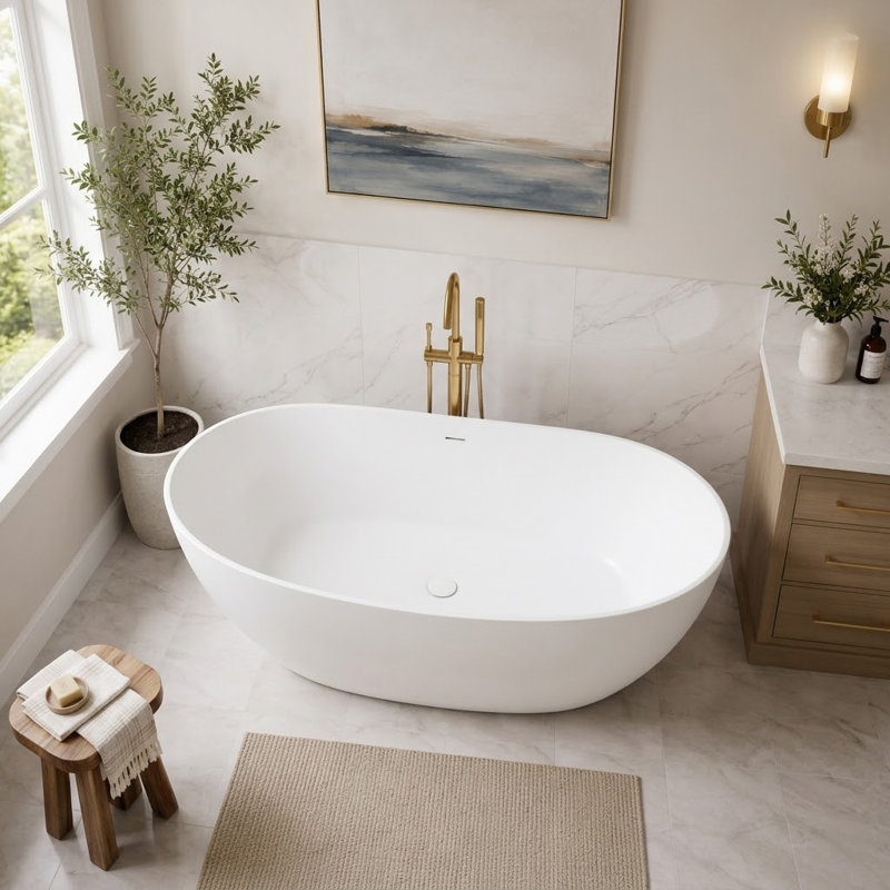 Baignoire de trempage autoportante 63 po