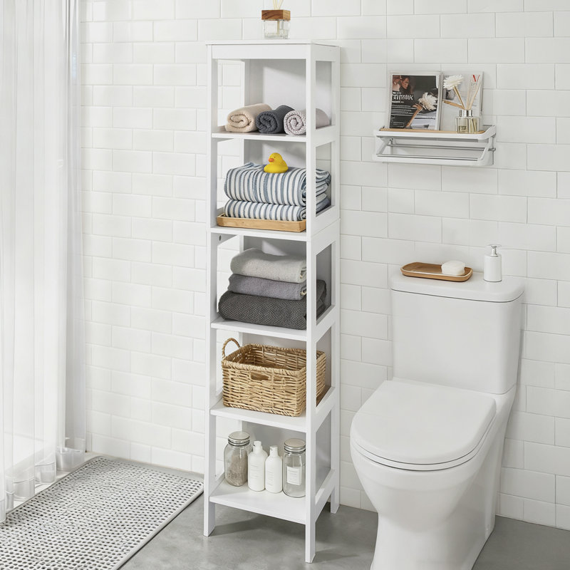 5-Tier Tall Bathroom Shelf, Bathroom Storage Shelf Cabinet Unit