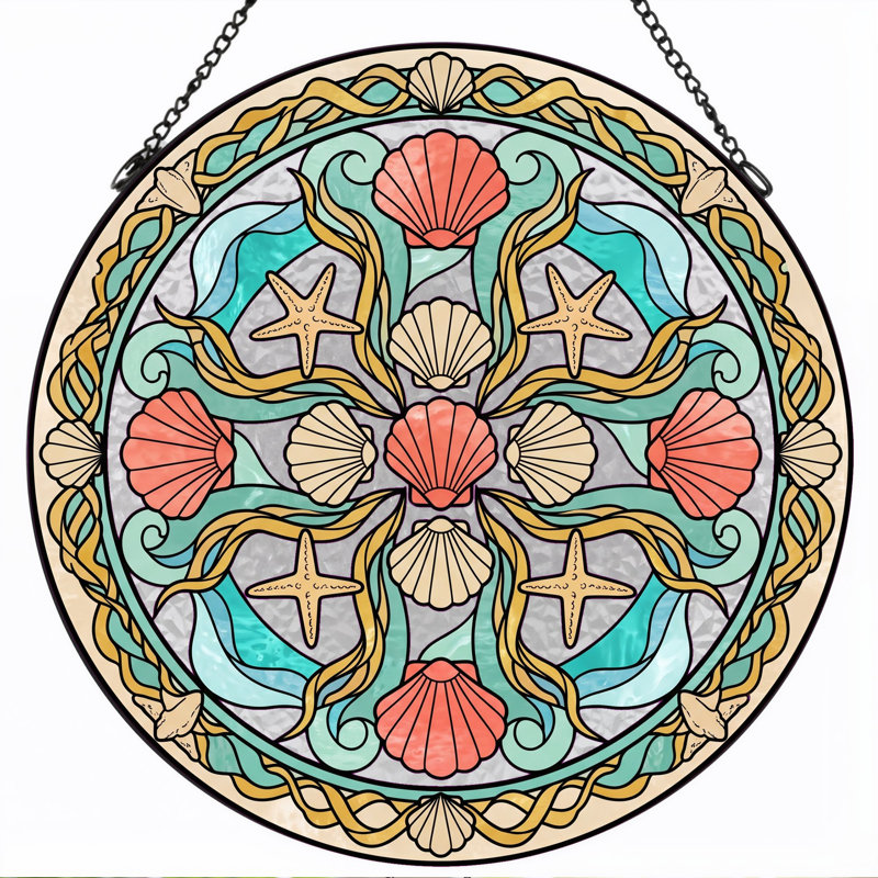 Vitrail Ocean Mandala, 7.8"H
