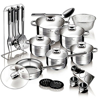 26 - Piece Non-Stick Stainless Steel Cookware Set