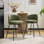 Tabouret de bar et de comptoir rembourré 27,2 po avec dossier, tabourets pivotants à 360 ° en similicuir, vert olive