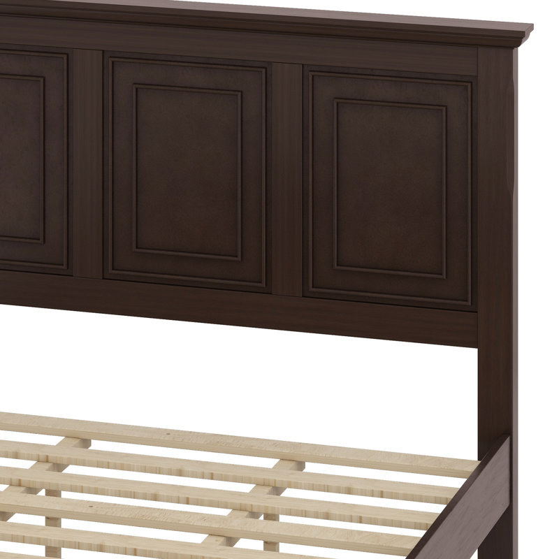 Base de lit en bois de pin traditionnel de style champêtre et traditionnel