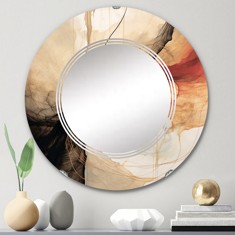 Castauqua - Miroir mural moderne rond, 24 po x 24 po
