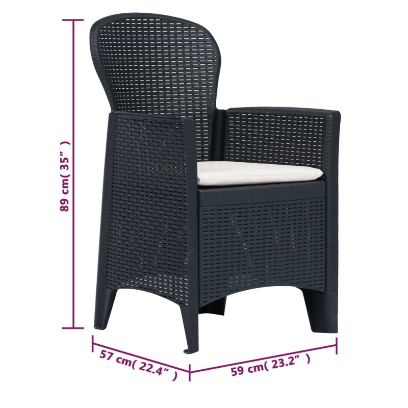 Brinklee Round Dining Set with Cushions, Grey, Grey, 2