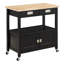 Chariot de cuisine avec plateau en bois massif de 34,75 po de largeur Brothwells-1239492687