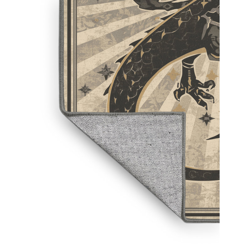 Tapis lavable à la machine Orrville Dragon Rider Warrior, 8 x 12