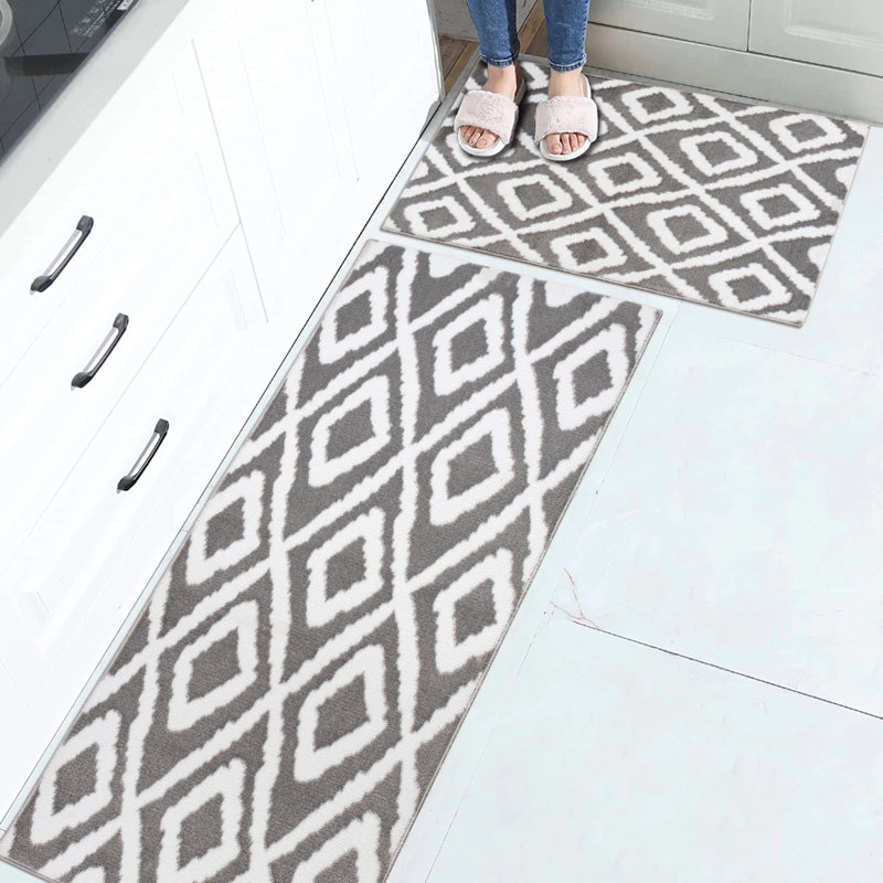 Sofihas Kitchen Mat 2 piece Non Slip Washable Set, 2 Piece Set 59"x24" + 35"x24"