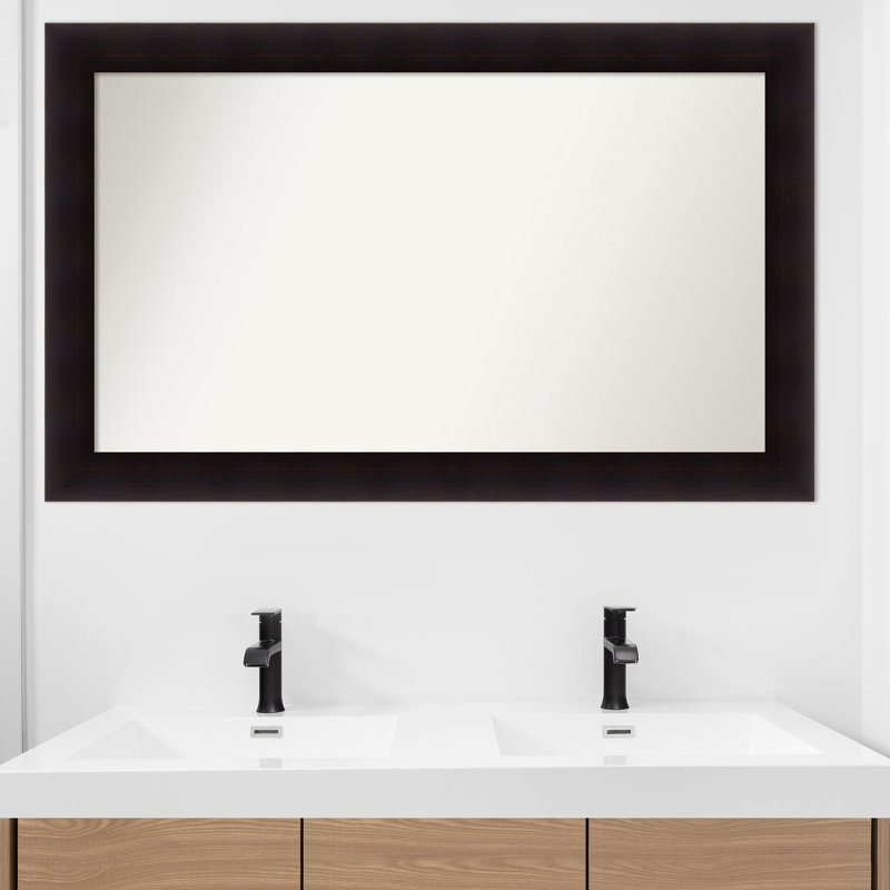 Jillissa Solid Wood Wall Mirror, Rectangle, Black, 29.75" x 47.75"