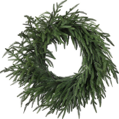 Couronne de Noël en pin véritable vert