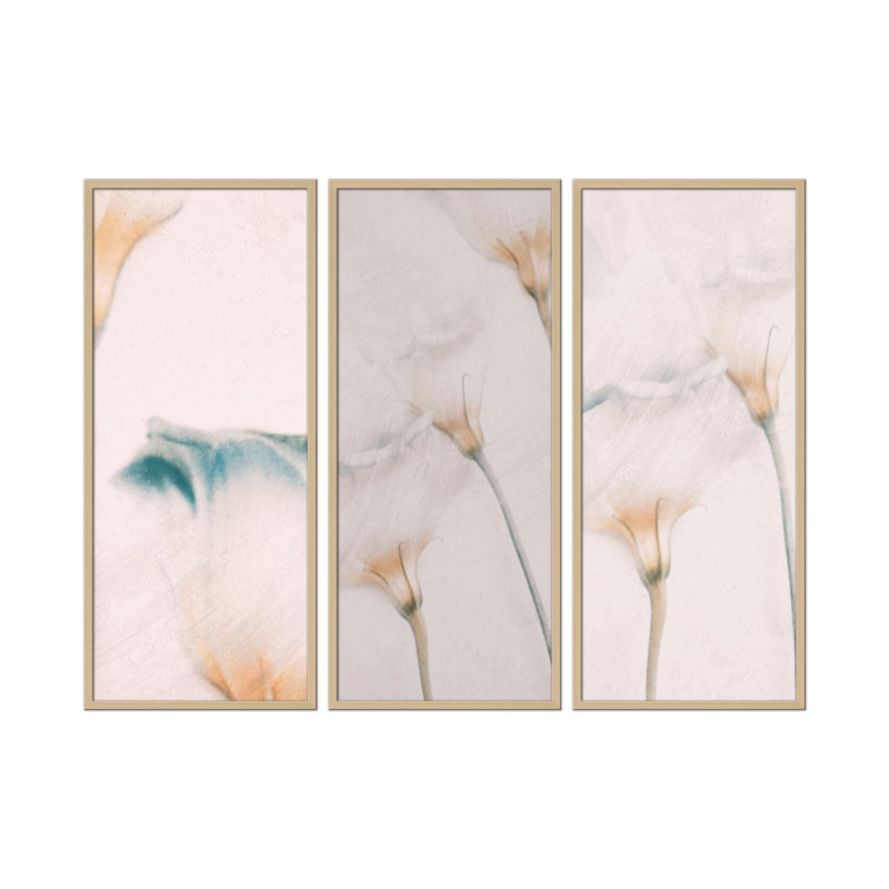 Nature Inspired Elegance by Delphine Devos - 3 Piece Picture Frame Print Set on Wood, 36" W x 24" H