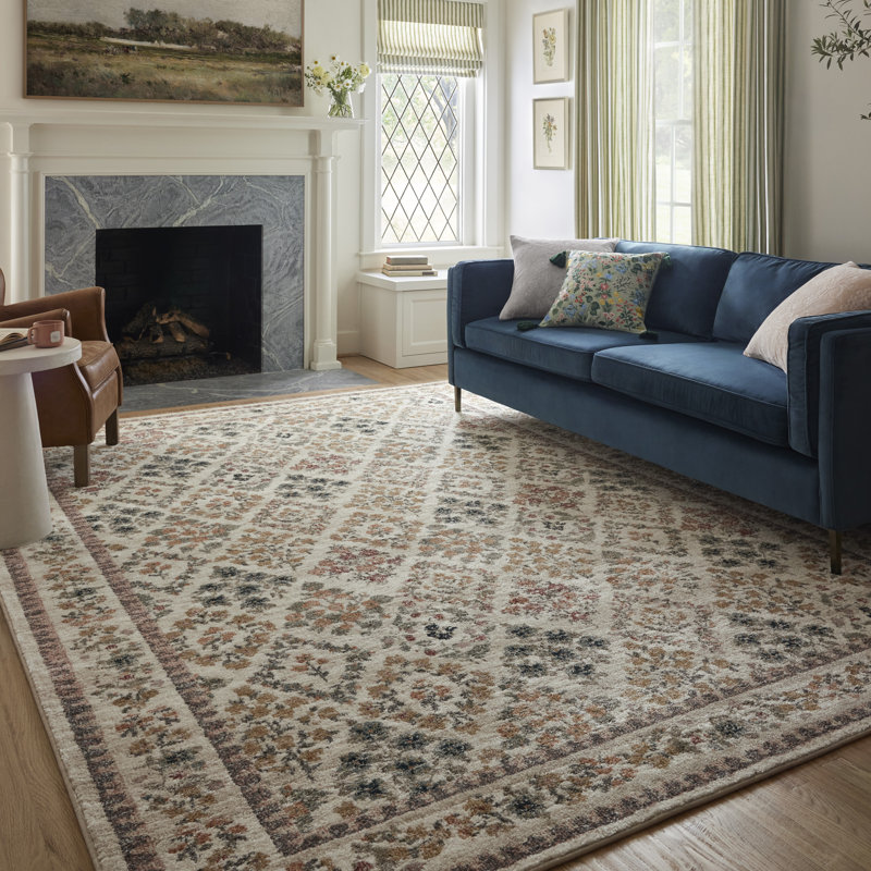 Rifle Paper Co. x Loloi Laurel Cream Area Rug, Rectangle 7'10" x 10'