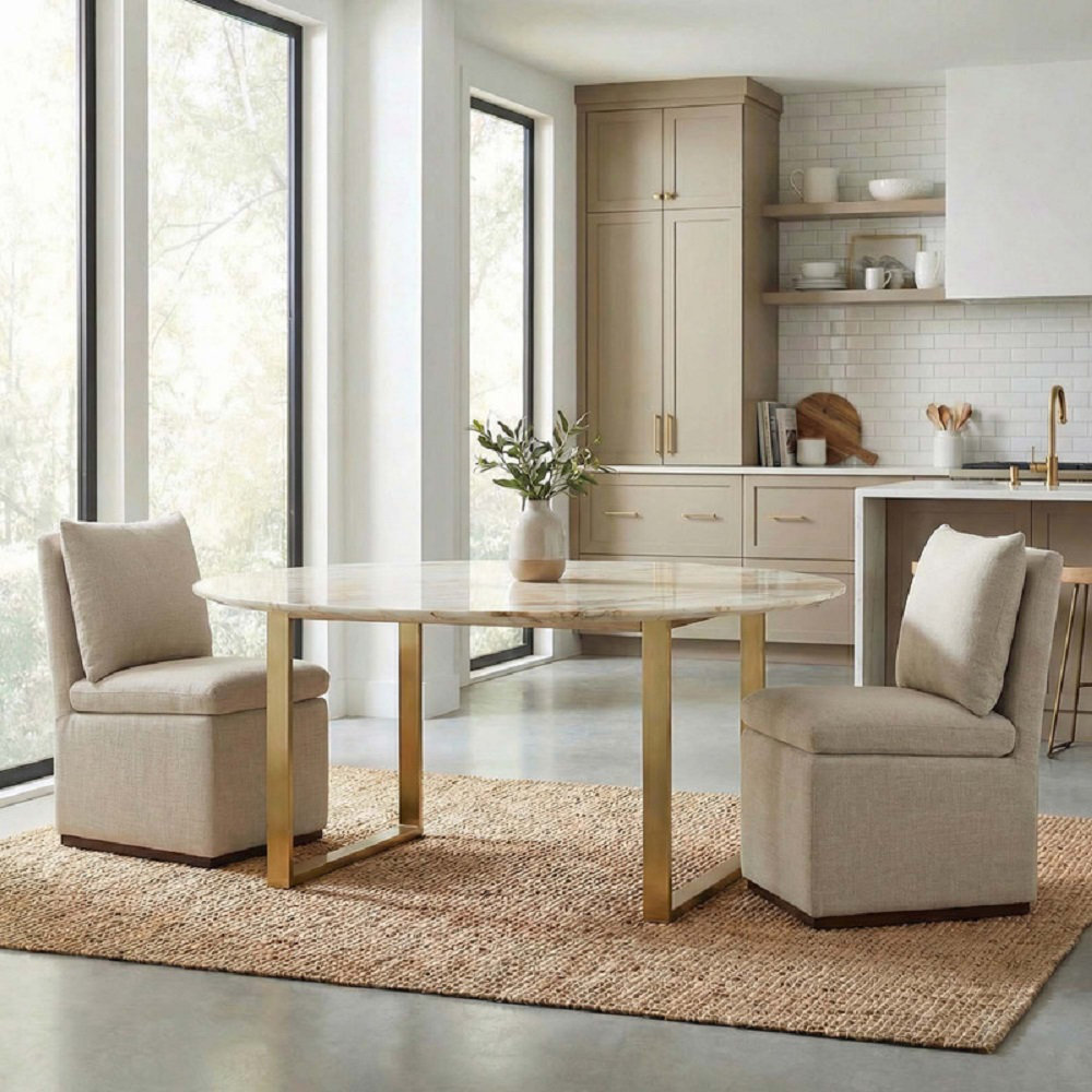 Bobbi Linen Dining Chair, Effie Flax Performance Linen