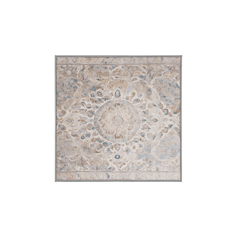 Tapis gris soyeux et moelleux, Carré 4 pi