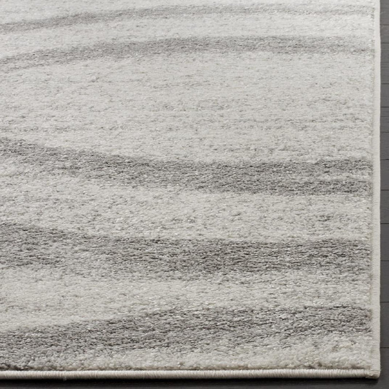 Tapis performance abstrait Shelva, Gray/Ivory, Square 10'