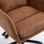 Cuir artificiel, similicuir, base noire, hauteur réglable, convient au bureau, à la chambre à coucher, à la coiffeuse et à d'autres environnements. Une chaise de bureau. Brun-1384417797