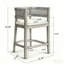 Ensemble de 2 tabourets de comptoir en bois et rotin avec accoudoirs rembourrés (table non incluse)-629477794-629477796
