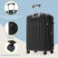 Ensemble de bagage à ouverture frontale 3 pièces, valise de transport rigide avec port USB, bagage extensible avec poignée et roulettes à verrou TSA-129068690