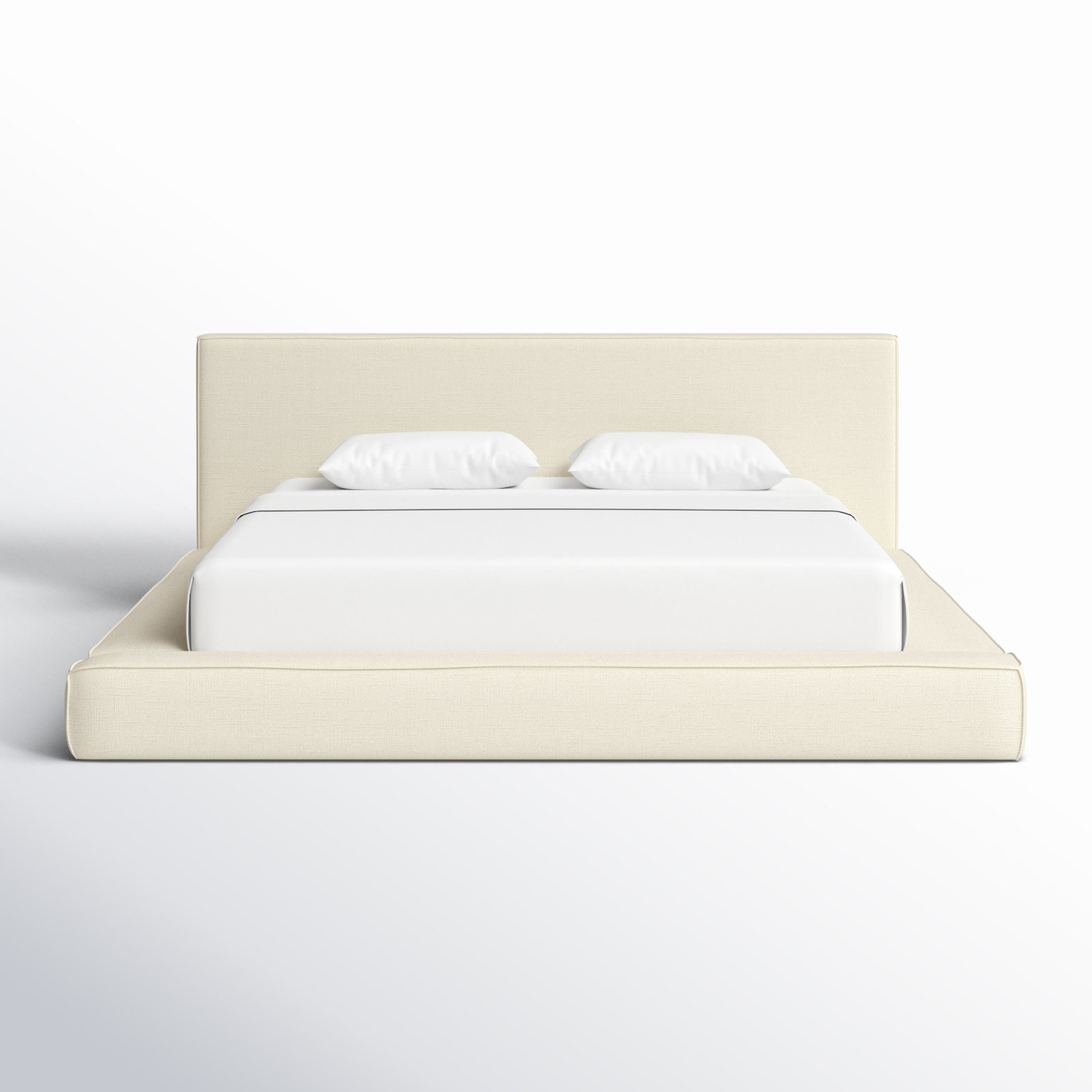 Corda Linen Upholstered Bed, Cream, King