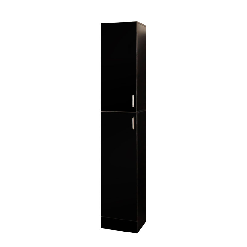 Armoire autoportante avec tablettes réglables et deux portes pour la cuisine, Noir
